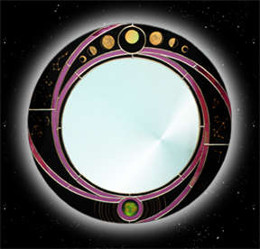Expanding Universe stained glass mirror