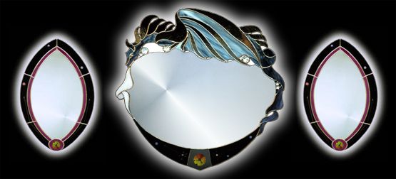 Dragon Mirror with small oblong mirrors