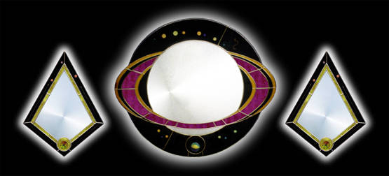 Saturn Mirror with small diamond mirrors