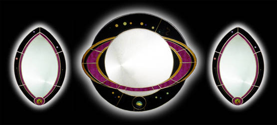 Saturn Mirror with small oblong mirrors