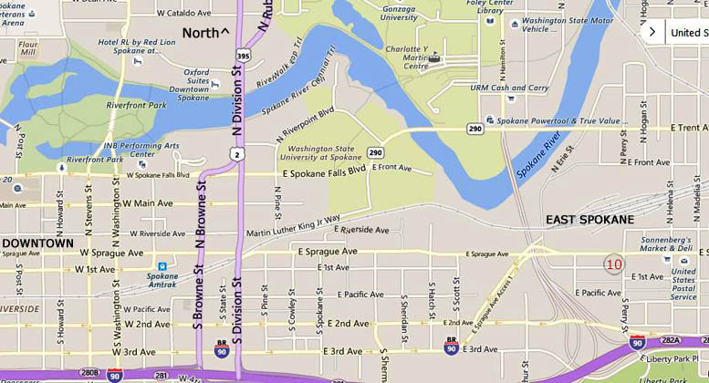 Downtown Spokane Map