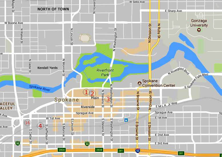 Downtown Spokane Map