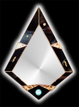 Mid Size Diamond Mirror; Contemporary; Art Deco