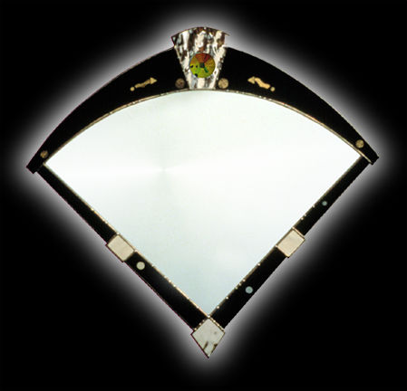 Mid Size Fan Mirror; Contemporary; Art Deco