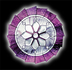 Stained Glass Meditation Window; leaded glass panels