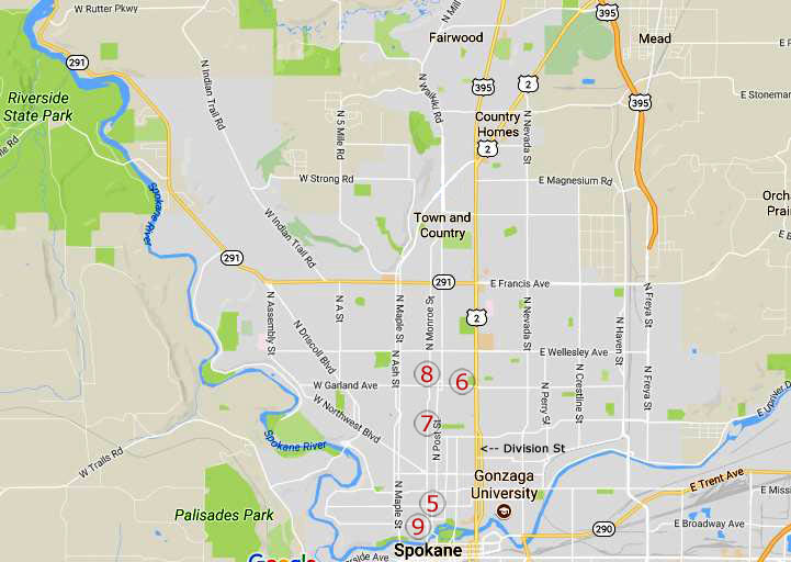 NORTH of Spokane Map